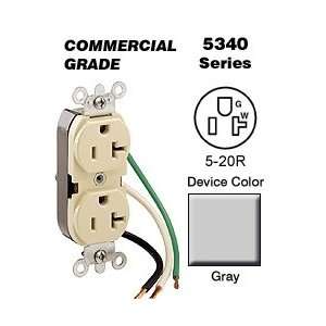  Leviton 5340 GY 20 Amp, 125 Volt, Slim Body Duplex 