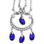 Zales Royal Blue Sapphire Pendant Necklace 925 Silver  