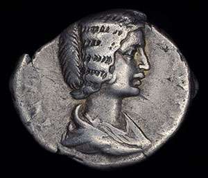 Ancient Roman Silver Denarius coin of Julia Domna  