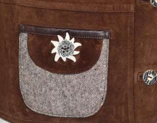 LEATHER ~ BROWN Women GERMAN Hunting Western Ranch Sport Jacket VEST 