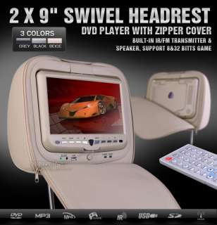 2x9 CAR SWIVEL HEADREST SONY DVD PLAYER GAME USB CD SD  