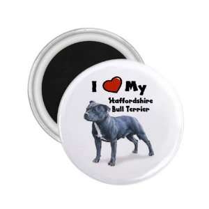 Love My Staffordshire Bull Terrier Refrigerator Magnet:  
