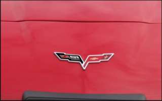 Z51 Corvette Emblem Overlay Red Z51 on Silver Flag  