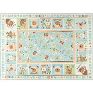  44 Wide Bear Hugs Sunny Day Panel Blue Fabric By The 