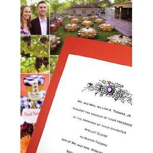  Wedding Invitations Kit Papaya Orange with Amethyst 