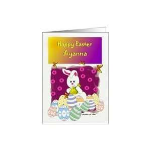  Happy Easter Ayanna / Easter Bunny Coloring Eggs Card 