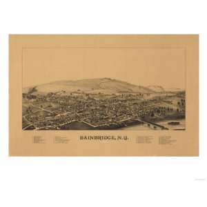 Bainbridge, New York   Panoramic Map Giclee Poster Print, 24x32 