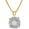 14k solid gold illusion set necklace with natural diamond our price $ 