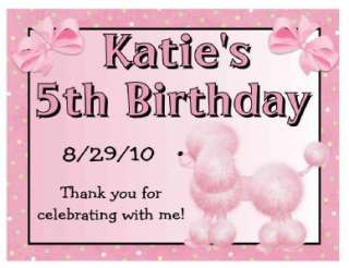 15 PINK POODLE Birthday Party Favors Magnets  