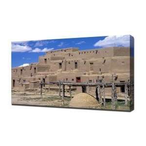 Taos Pueblo New Mexico   Canvas Art   Framed Size 16x24   Ready To 