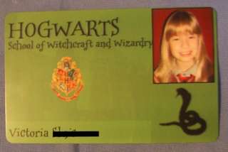 Harry Potter Hogwarts ID Card Slytherin (Add Your Info)  