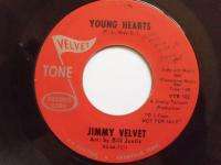 JIMMY VELVET Young Hearts RARE SIGNED PROMO 45rpm  