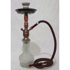 18 WHITE FROST Hookah Shisha Pipe Set with Copper Metallic Stem and 