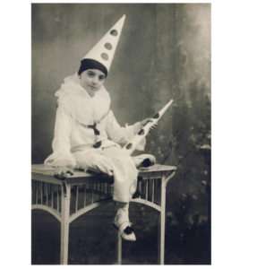 BOY CLOWN pierrot carnival costume PHOTO 1920s  