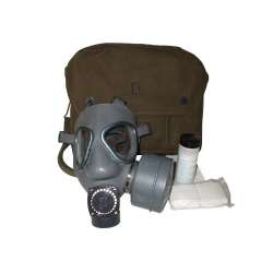 Complete unissued 1960s Finnish M61 Gas Mask w/ Bag, Filter, and 