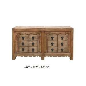  Vintage Rustic Raw Wood Drawers Console Table Ass753: Home 