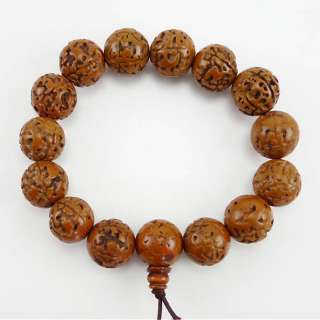 Large Tibetan 15 15mm Rudraksha Bodhi Seed Prayer Beads Mala Bracelet 