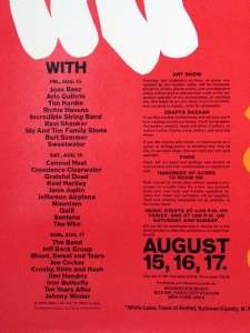 Woodstock, Original Vintage 1969 Poster Arnold Skolnick  