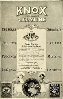 1914 Ad Charles B. Knox Sparkling Acidulated Gelatine Gelatin Dessert 