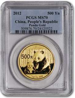 2012 China Gold Panda (1 oz) 500 Yn   PCGS MS70  