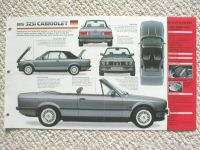 BMW 325i CABRIOLET Convertible SPEC SHEET/Brochure1992,1991,1990 