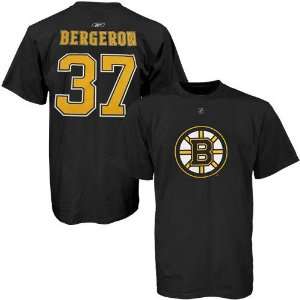   Bruins #37 Patrice Bergeron Black Player T Shirt