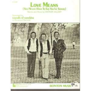  Sheet Music Love Means Sound Of Sunshine 147 Everything 