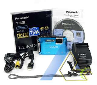 Panasonic Lumix DMC TS3 Digital Camera 1 x Battery Pack 1 x AV 