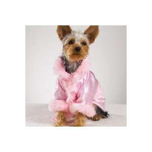   SMALL   East Side Collection Luxury Fur & Satin Robe: Pet Supplies