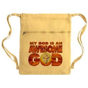  Bag Sack Pack Yellow My God Is An Awesome God 