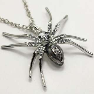yellow spider rhinestone Crystal alloy necklace XL095  