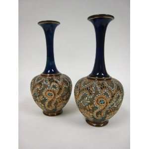 Pair of Royal Doulton Lamberth Chine Vases:  Home 