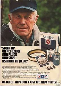 AC DELCO AD / PILOT CHUCK YEAGER / TEST PILOT/ AVIATION  