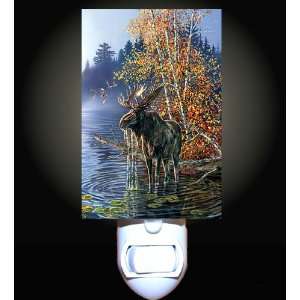  Autumn River Moose Decorative Night Light: Home 