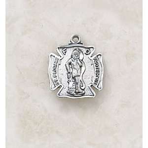 Petite St. Florian Sterling Silver Patron Saint Medal Catholic Pendant 