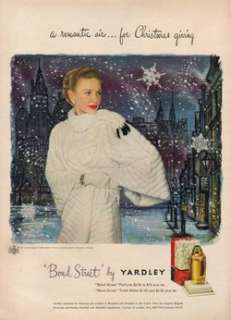 1947 Yardley Bond Street Perfume Mink Coat Fashion Ad  