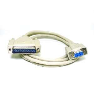  Null Modem DB 9F/DB25M cable Molded   10ft
