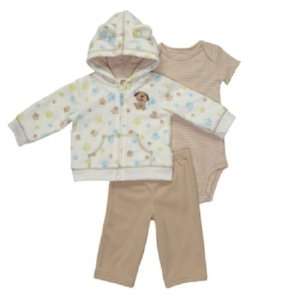   Paw Print Hooded and Zippered Microfleece Pant Set (9 Months) Baby