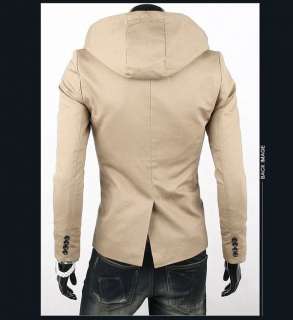 Mens Fashion Casual Slim Hoodie Suit Top Blazers Sport Coats Jacket M 