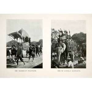  1907 Print Asia India Elephant Palanquin Sedan Litter 