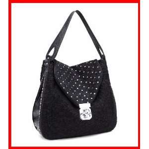 Woolen Woolpack Curly Wool Rhinestone Bling Purse Shoulder Bag Handbag 