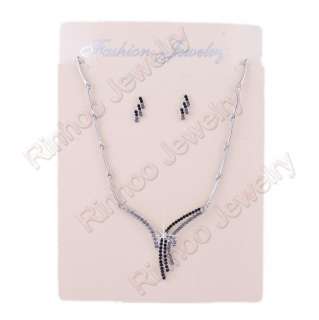 2209 white gold plated wedding necklace earring1set  