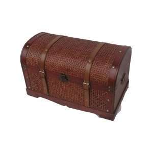   Tommy Bamboo Overlay Decorative Wooden Storage Trunk