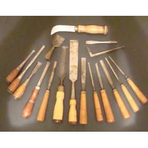  Vintage Wood turning tools & chisels 