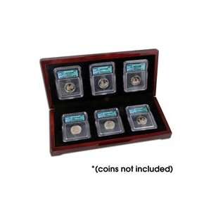  Wooden Display Box   ICG Coins   6 Coins Toys & Games