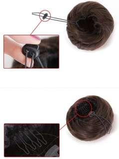 Updo Clip on Bun Dish Dome Hair Extensions Chignon Hairpieces New #24 