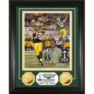  Aaron Rodgers Super Bowl XLV MVP 24KT Gold Coin Photo Mint 