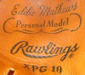 Vintage XPG 10 PERSONAL MODEL USA Rawlings EDDIE MATHEWS Baseball 