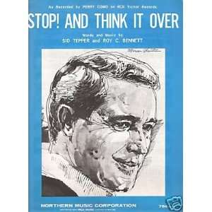  Sheet Music Stop And Think It Over Perry Como 93 