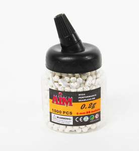 1000 AIM .20G Seamless High Performance Airsoft BBs 6mm in Quick Load 